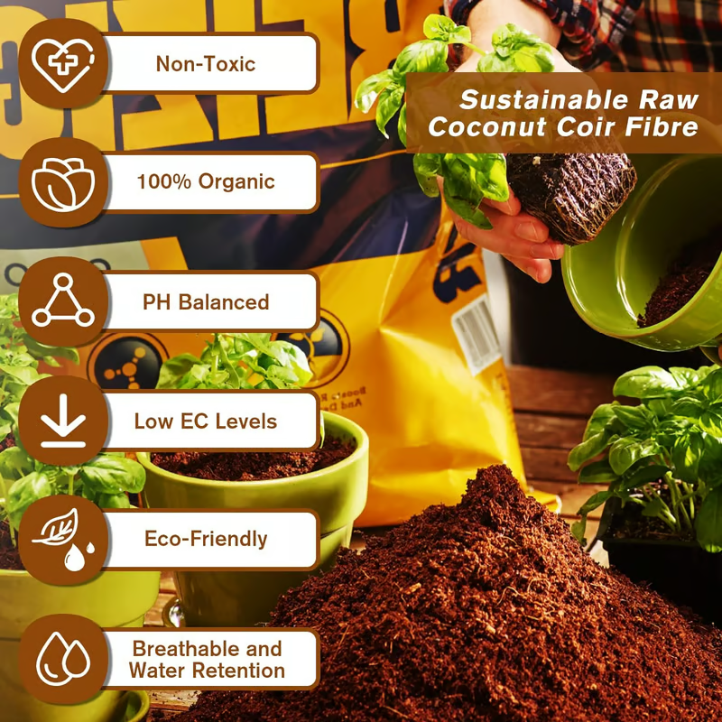 🔥 LAST DAY 49% OFF 🌱 Premium Organic Coconut Coir Bricks For Plants